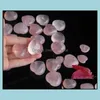 Arts And Crafts Natural Rose Quartz Heart Shape Love Mini Crystal Chakra Healing Home Decor Reiki Stone Gems Diy Jewelry Drop Delive Dhg4I