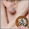 Studs Studs 5mm 925 Sier Luxury Crystal Zircon Stud örhängen Anti Allergiska eleganta kvinnor Girls Noble Jewelry till salu Drop Delivery DHHO4