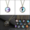 Pendant Necklaces Double Star Sky Necklace Universe Glass Cabochon Necklaces Pendants Fashion Jewelry Will And Sandy Drop Ship Delive Dhfx9
