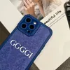 Cas de téléphone de luxe Mode Klein Blue Pattern Phonecase Designers Letterns Case Coque de protection antichoc pour IPhone 13 Pro Max 12 11 XS XR Top