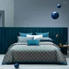 Bedding Sets 1000TC Egyptian Cotton Soft Comforter Cover Set Bed Sheet Pillow Shams Gray Geometric Textured Boho Vibrant Duvet