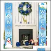 Kerstdecoraties kerstcouplet banner veranda bord bord deur familie feestwinkel winkelcentrum vakantie hangende decoratie 15 patronen drop de dhlrw