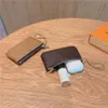 حزمة تخزين قفل الفاخرة حقيبة أذنين Universal for AirPods 1 2 3 Pro Charging House Zipper Protect Leather Flower Cover Case Ring Chang