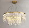 H￤ngslampor modern trappa kristallkronkrona nordisk m￤ssing f￤rgdekorativ lampa d80cm h180 cm villa duplex stor h￤ngande belysning