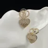 Kolczyki dla kobiet Projektant Love Ear Hoops Fashion Heart Studs Charm Gold Silver Hoop Kolczyki Womans Jewelry Stud Dangle Earing186d