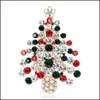 Broches Broches Broches De Noël Broches En Gros Cristal Strass Fleur Étoile Bonhomme De Neige Conception Broche De Noël Bk Mix Drop Livraison Jewe Dhlsz