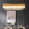 Lustres biewalk moderno lustre de cristal dourado lustre retangular sala de estar para refeições led lumpadores interiores