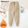 Damen-Hosen, Caprihosen, Winter-Daunen-Baumwolle, ultraleichte, übergroße Jogging-Hose, lässig, warm, lockerer Harem, Pantalones, dicke Hose mit hoher Taille, Y2211