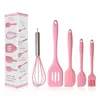 Set da 5 pezzi Set di utensili da cucina in silicone Include pennello piccolo Raschietto piccolo Raschietto grande Spatola per frullino per le uova per cucinare, cuocere e mescolare