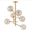 Chandeliers G4 Led Postmodern Iron Glass Gold Clear Lustre Chandelier Lighting Suspension Luminaire Lampen For Dinning Room