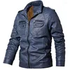 Men's Jackets Leather Jacket Men Coats Plus Szie M-6XL Brand High Quality PU Outerwear Winter Faux Fur Male Fleece
