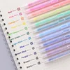 12 PCS/세트 카와이 색 젤 펜스 세트 학교 블루 0.5 mm 볼 펜 저널 귀여운 고정 학교 용품