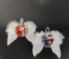 100pcs Christmas Decorations Sublimation DIY Blank MDF Wooden White Angel Wings Ornament Hanging Feather Hanging Decor