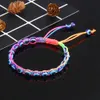 Rainbow turkiska onda blå ögonpärlor armband flätad repkedja färgglada pärlor armband för kvinnor handgjorda smycken gåvor