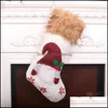 Decorações de Natal Doll sem rosto tricô estocando grande natal malha Santa Gnome Socks Candy Gift Bag Decoration Deliv Dhlu8