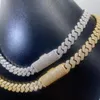 Łańcuchy przechodzą diament 10mm srebro 925 VVS Moissanite Iced Out Miami kubański Link Chain naszyjnik niestandardowy Hip Hop biżuteria