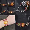 Charm Bracelets Charm Bracelets Fashion Women Bohemia Oval Simated Ambers Bracelet Vintage Antique Sier Plated Charming Jewelry Kent Dhqj0