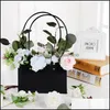 Party Decoration Kraft Paper Florist Bag Black White Pink Flower Box Waterproof Gift Bags Wedding Valentines Day Drop Delivery Home Dh4Rf