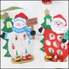 Christmas Decorations Wooden Santa Diy Desktop Decoration Christmas Claus Snowman Motif Swing Office Cafe Table Drop Delivery Home G Dhaik