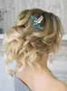 Cabeças de cabeceiras boêmios Emerald Green Hair Pins Fades Rhinestone Mulheres Meninas Acessórios de casamento para cocar