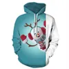 Jul Hoodies 3D Digital Print Casual Long Sleeve Sweatshirts Drawstring Pullover Hoodie With Pocket