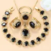 Necklace Earrings Set Rock Style Gold Color Big 10-Colors Stone Fashion Accessories Charm Bracelet And Sets For Women