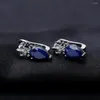 Stud Küpe Gem39s Bale 925 STERLING Gümüş 347CT Oval Doğal Mavi Safir Taş Düğün Güzel Takı 2205213