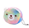 Sacs de rangement mignon dessin animé sacs à dos en peluche licorne porte-monnaie chat fourrure cercle portefeuille fille pochette brodé sac clé écouteur organisateur sacs enfants cadeau SN163