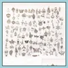 Charms Tibetan Sier Armband Accessories Charms hängsmycken till salu mix 100st Lot Pack i BK DIY örhängen smyckesfynd grossist DHAFP