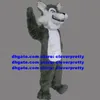 Long Fur Timber Grey Wolf Mascot Costume Husky Dog Vuxen Tecknad karakt￤r Showtime Stage Props Club Aktiviteter ZX126
