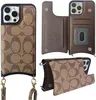 Luxury Flip Leather Wallet Card Falls för iPhone 14 14Plus 14Promax 13 13Promax 12 11 Pro XSmax XR 7 8Plus SE2 Multifunktionell modedesigner Magnetiskt telefonomslag