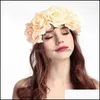 Decoratieve bloemen Kransen Rose hoofdband Boheemse bloemkronen Beach Hawaii Floral Garland Wedding Kransen Holiday Festival Haar DHY6H