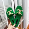 Luxe Designer Dames Slippers Mode Strass Gesp Platte Hak Leren Sandalen Casual Vakantie Strand Flip-Flops Met Doos 35-42