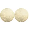 Table Mats 2Pcs PVC Round Moon Surface Hollow Bowl Cup Placemat Heat Insulated Mat Pad Decoration