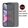 2 Pack Privacy Anti-Peeping Anti-Spy Hempered Glass Protector för iPhone 14 13 12 Mini Pro Max 11 XR XS 6 7 8 Plus skärmhandelslåda