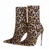 Stiefel Arden Furtado Frühling Herbst 2020 Mode Leopard Schuhe Frau sexy Stretch Mittelkalb Stiefel Slip auf spitze Zehen Stilettos High Heel 220906