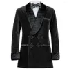 Men's Suits Gold Print Smoking Jacket Designer Stylish Man Top 6 Color Tuxedo Blazer Velvet Classic