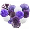 Autres fournitures de fête de fête Papier Fan Fleur Suspendue Fournitures Boule Artisanat Décoration Bébé Fête D'anniversaire Cérémonie De Mariage Backgrou Dhsh1