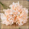 Decorative Flowers Wreaths Simation Five Heads Hydrangea Artificial Flower 51Cm 7 Colors Wedding Centerpieces Home Flowers Drop De Dhe5O