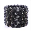 Perlé 12 Brins Constell Bracelet Noir Pierre Naturelle Horoscope Signe Du Zodiaque Bracelets Perlés Pour Femmes Hommes Bijoux De Mode Will An Dhvew