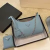 Marsupi P borsa firmata di lusso moda mani mano nera donna 3 pezzi 3 in 1 in pelle Saffiano hobo nylon ascella pochette spalla