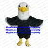 Black White Long Fur Eagle Hawk Mascot Costume Tiercel Falcon Vulture Adult Character Party ￅrlig symposium ZX142