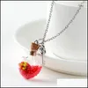 Pendant Necklaces Fashion Dry Flower Wish Bottle Key Heart Necklace Women Necklaces Drift Pendant Jewelry Will And Sandy Drop Delive Dhaub