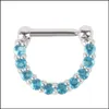 Naso Anelli Borchie 30 Pz Strass Cristallo Naso Cerchi Unisex Acciaio Chirurgico Cz Septum Clicker Anello Piercing Gioielli per il Corpo Gveyn Drop Otc56