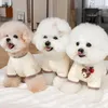 Köpek Kıyafet Kore tarzı evcil kıyafetler küçük köpekler için çift giysiler gömlek sevimli kedi elbise etek chihuahua yorkie pug