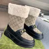 Designer da Austr￡lia Botas de neve plataforma de couro de l￣ Botas de tornozelo quente baixa bota de peles de peles de inverno outono de neve de neve para mulheres 35-42 no428