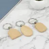 Round Rectangle Blank Wooden Key Chain DIY Pendant Wood Keychain Keyring Tags for Birthday Christmas New Year Gifts FY5473 Ss1207 chain ring