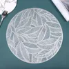 Table Mats Fashion European Style Round PVC Hollow Leaf Placemat Home Afternoon Tea Pastry Plate Mat Decoration Accessories