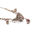 Necklace Earrings Set Wbmqda Luxury Gray Crystal Flower Women Earring Gold Color Turkish Rhinestone Vintage Wedding Jewelry