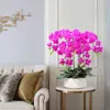 Fleurs décoratives 5pcs fleur d'orchidée artificielle Phalaenopsis 80cm faux papillon pour la décoration